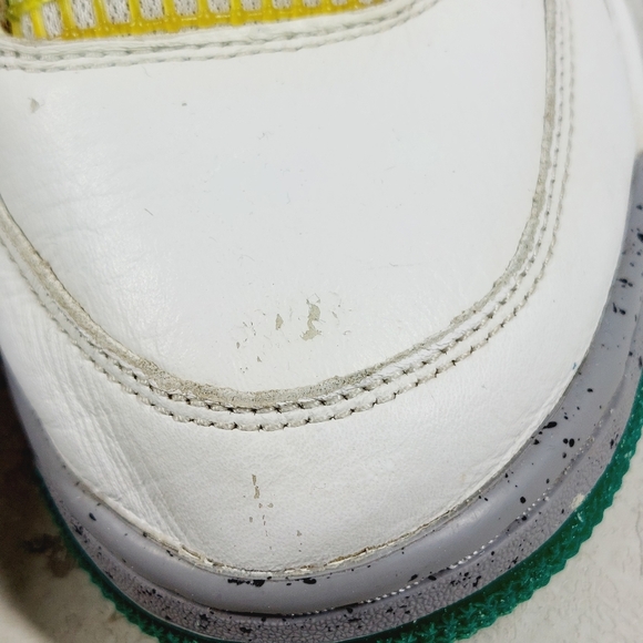 Air Jordan 4 Retro Rasta White Lucid Green Logo Lace Up Athletic Sneakers E344 - Picture 12 of 13
